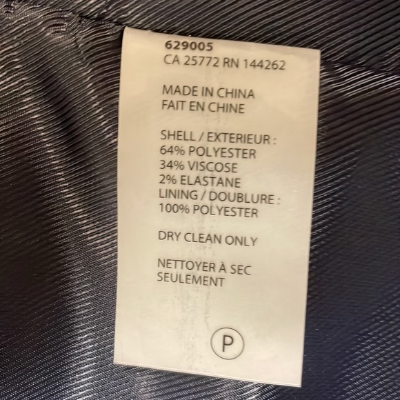 Navy and grey striped blazer with zipper details - Picture 5 of 5